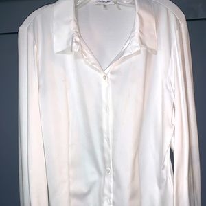 Calvin Klein White Button Down with stretch back size xl